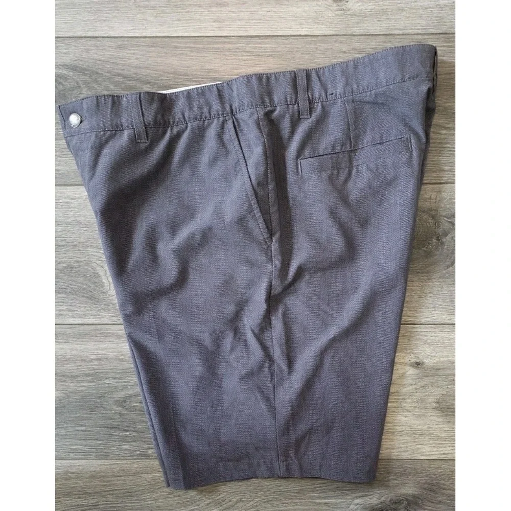 Adidas Crosshatch Mens 36‎ Golf Chino Shorts Grey Performance Athletic Logo